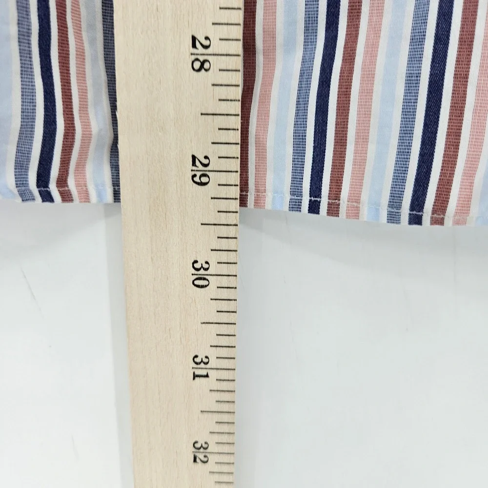 J‎ Crew Shirt Mens Large 16 16.5 Striped Button Up Casual Long Sleeve FLAWS